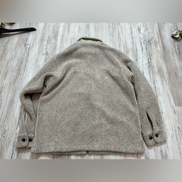 Vintage LL Bean Jacket Mens M Beige Fleece Warm Up 80’s 90’s Y2K MADE IN 🇺🇸 - Picture 13 of 13